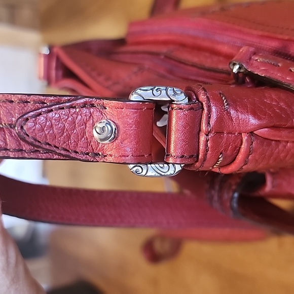 Brighton Red Crossbody Bag with Textured Leather - Picture 11 of 16